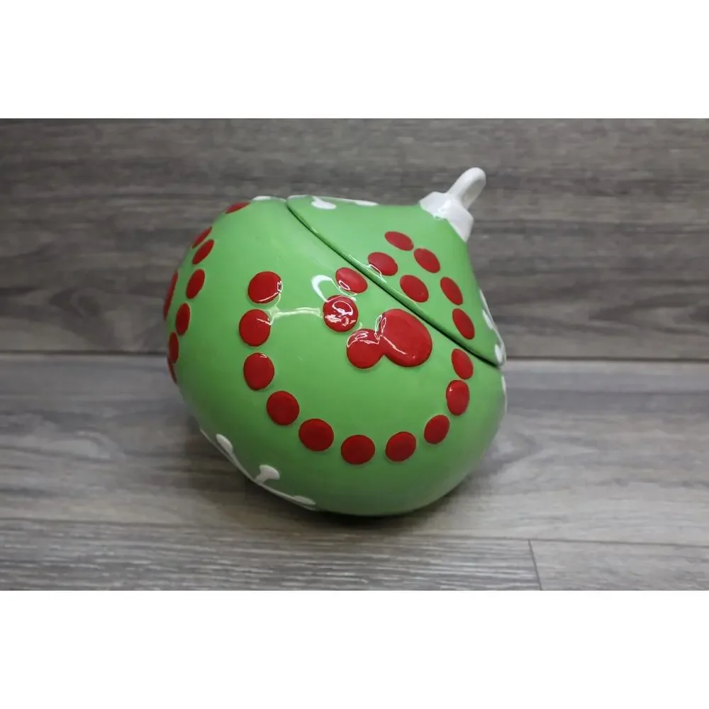 Real Home Vintage Style Christmas Tree Ornament Cookie Jar Earthenware Holiday